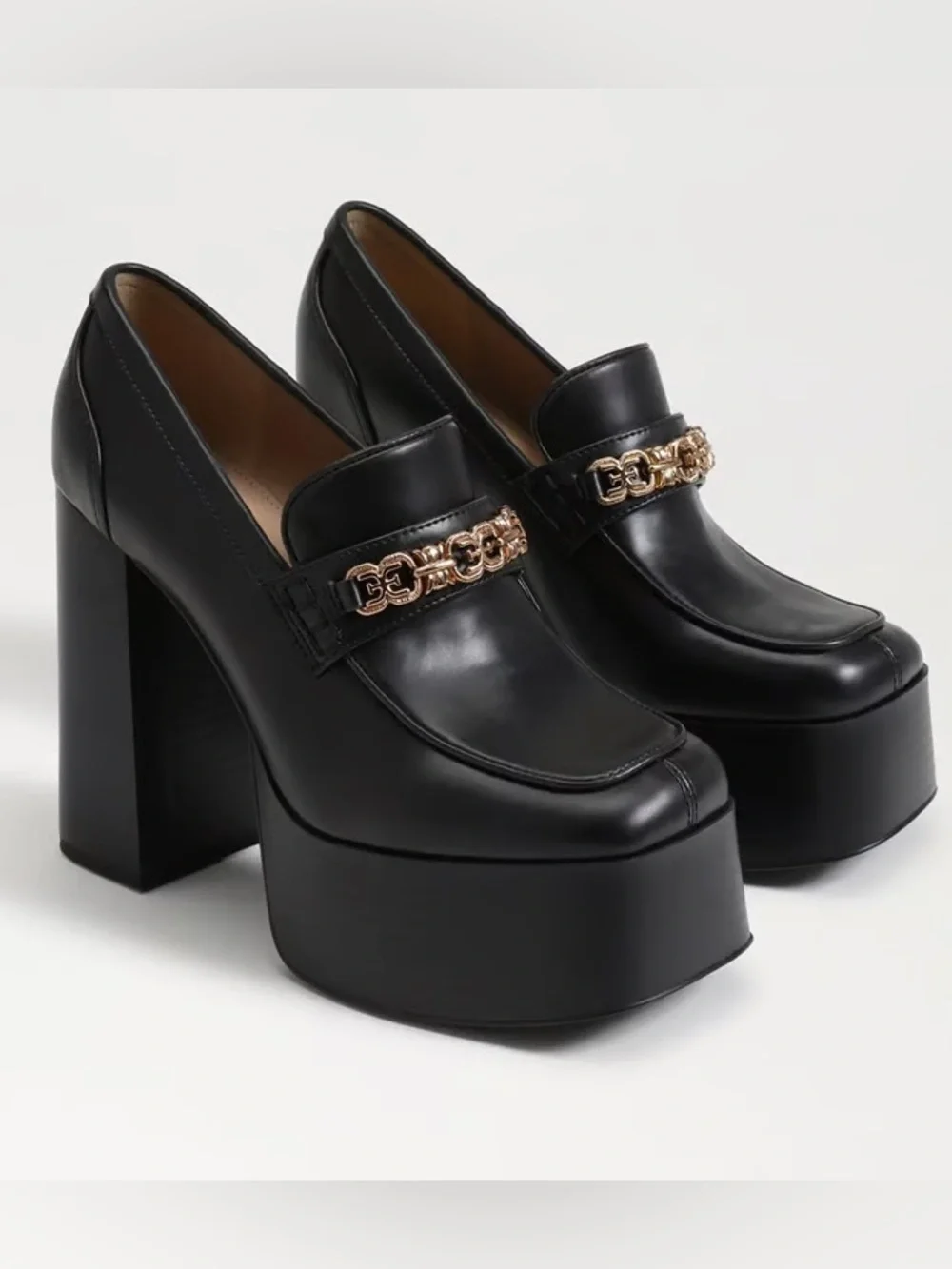 Sam Edelman Rowe Platform Chain Detail Loafer in Black